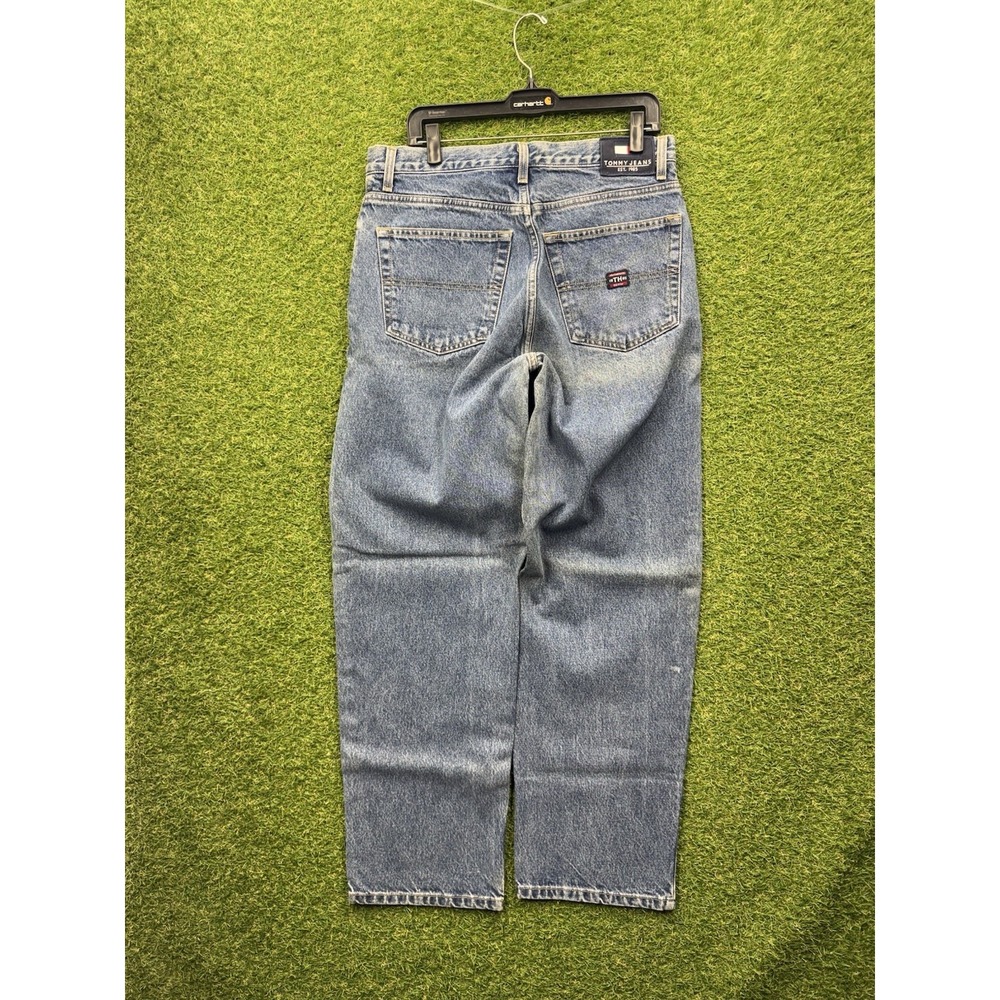 Tommy Hilfiger Lowrider Jeans Mens 34x32 Straight Leg Low Rise Medium Wash Denim